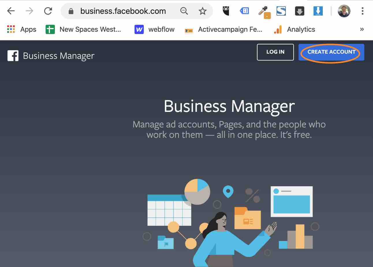 2020 facebook business account setup add users pages pixels